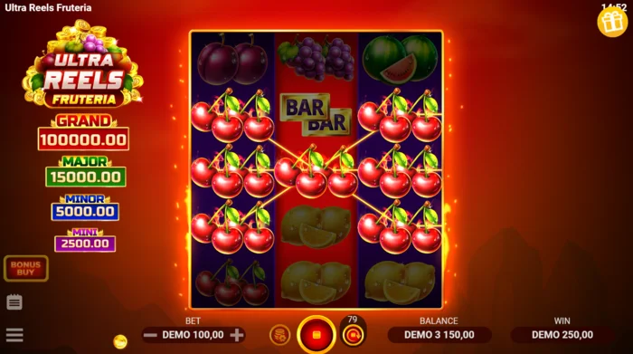Ultra Reels Fruteria - Combinaison gagnante avec des cerises